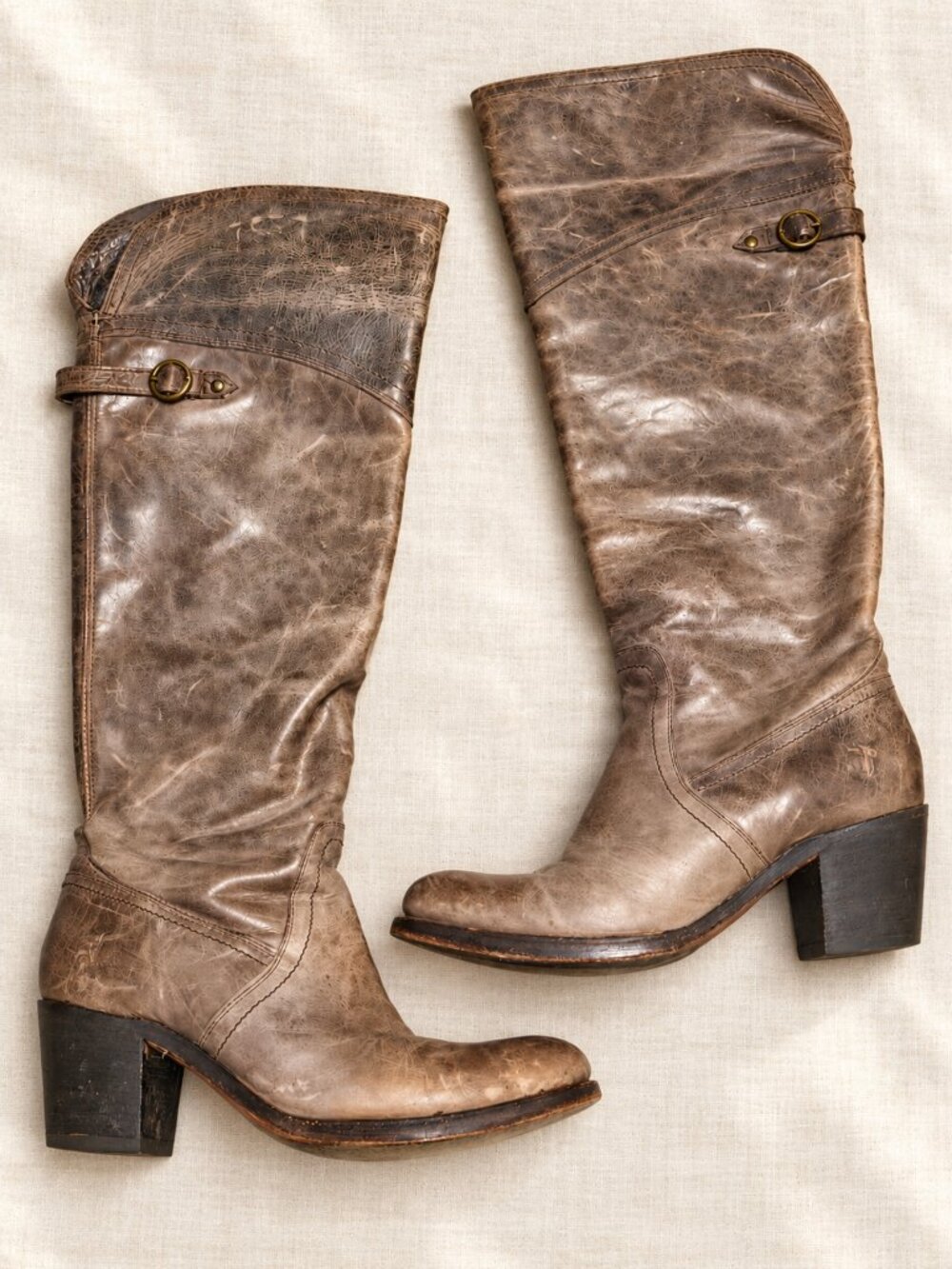 Frye Jane Tall Cuff Leather Boots — 7.5B — $65